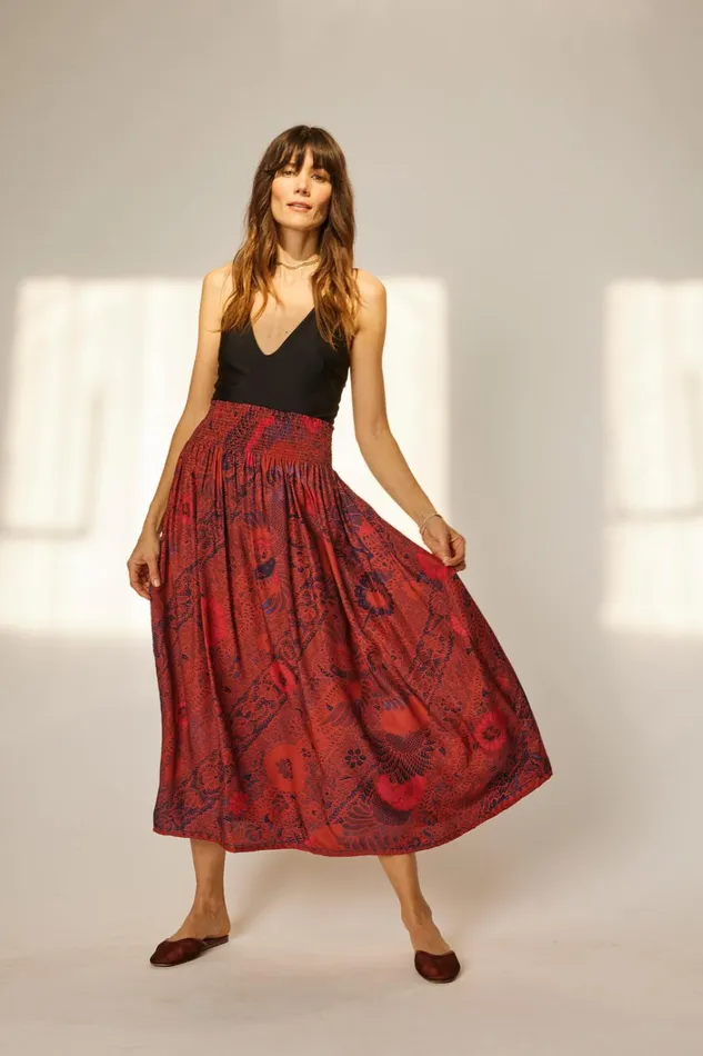 Women Natalie Martin Bottoms Bella Skirt Peacock Currant