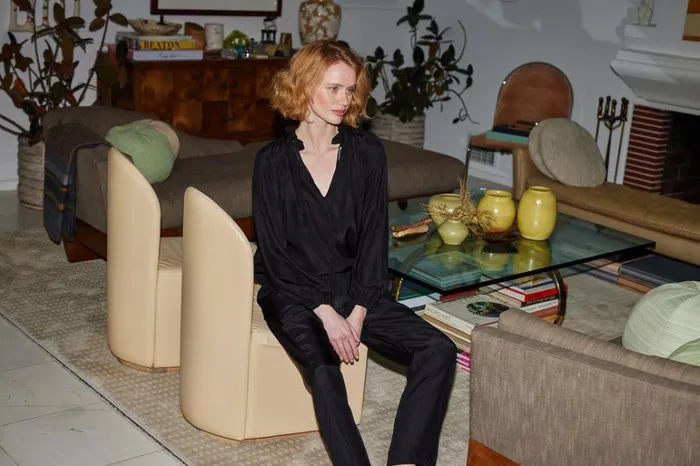 Women Natalie Martin Bottoms Bianca Pant Black Silk