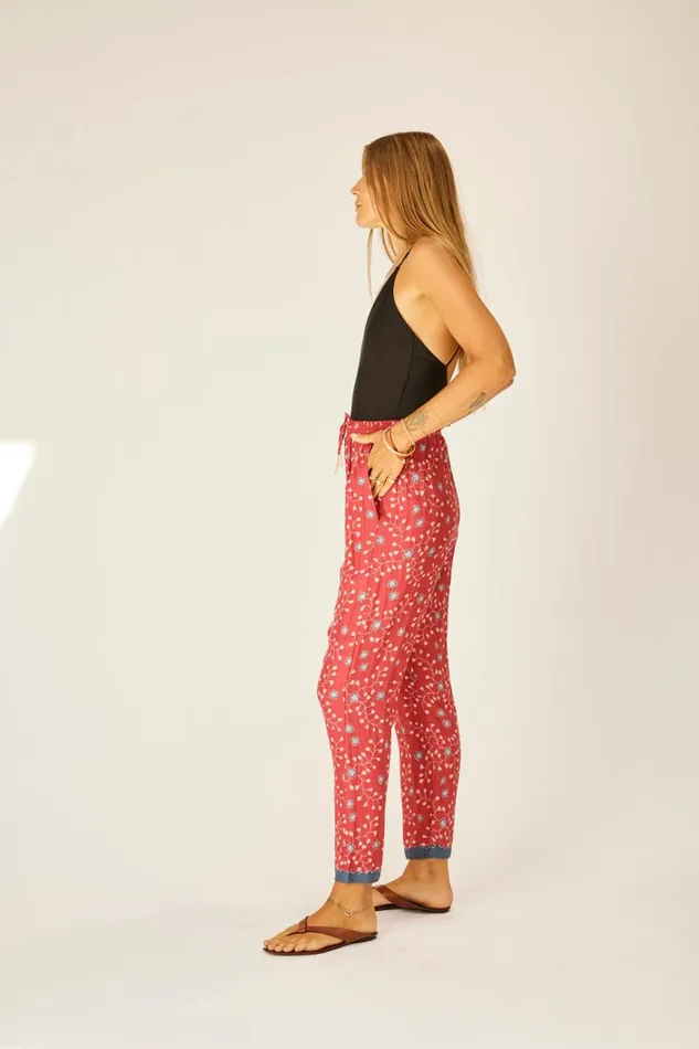 Women Natalie Martin Bottoms Bianca Pant Pinwheel Barn Red