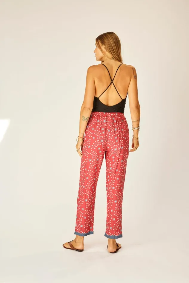 Women Natalie Martin Bottoms Bianca Pant Pinwheel Barn Red