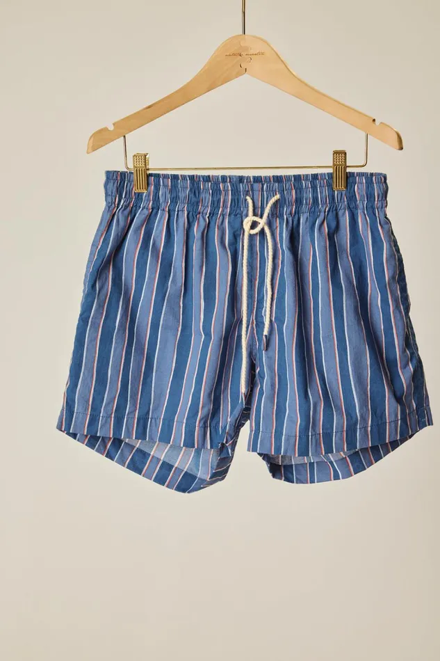 Women Natalie Martin Bottoms Kev Short Unisex Batik Stripe Navy