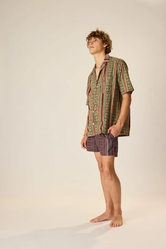Women Natalie Martin Bottoms Kev Short Unisex Paisley Stripe Heather