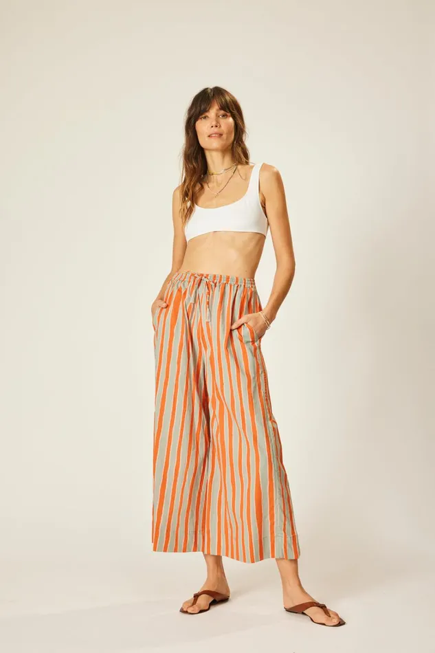 Women Natalie Martin Bottoms Lauren Pant Batik Stripe Sage