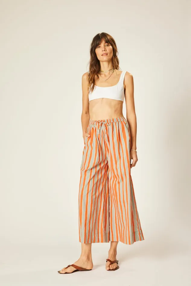 Women Natalie Martin Bottoms Lauren Pant Batik Stripe Sage