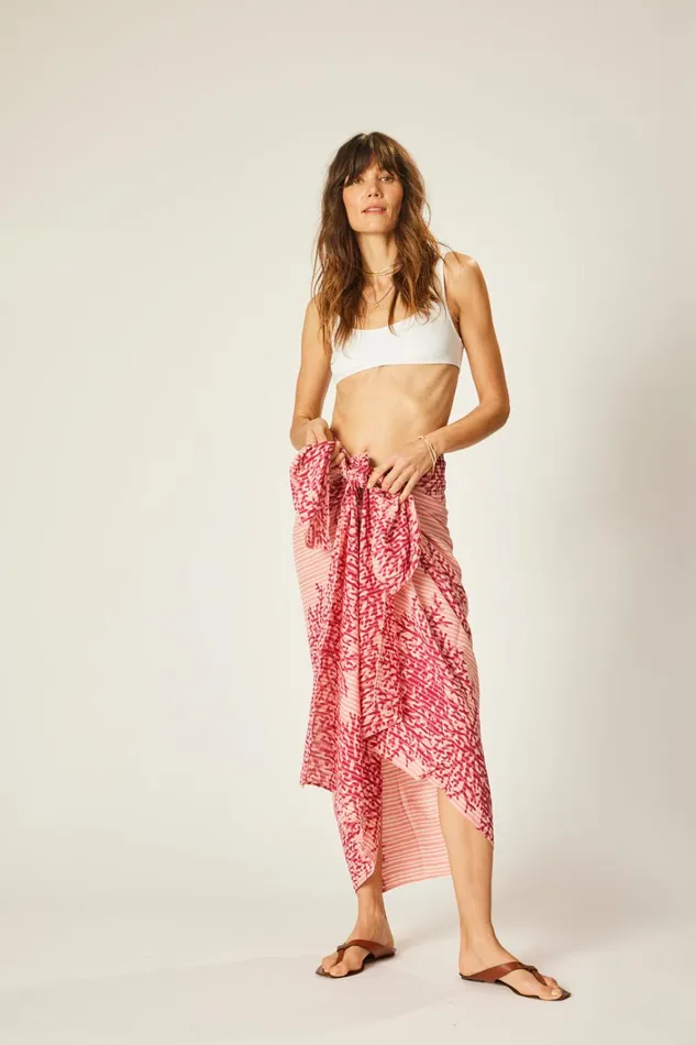 Women Natalie Martin Bottoms Sarong Batik Coral Fuchsia