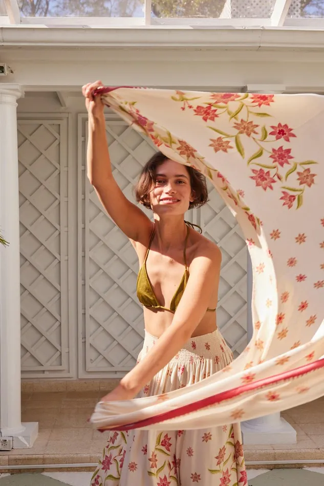 Women Natalie Martin Bottoms Sarong Starflower Cream Women Natalie Martin Bottoms Sarong Starflower Cream