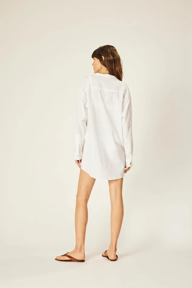 Women Natalie Martin CoverUps Aprs Swim Shirt White Flat Cotton