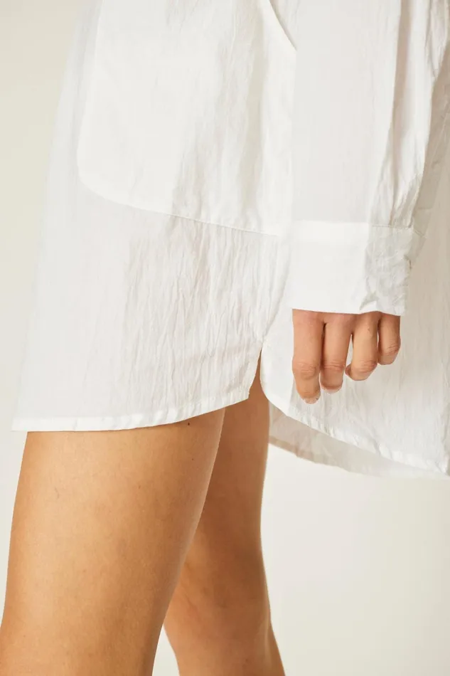 Women Natalie Martin CoverUps Aprs Swim Shirt White Flat Cotton