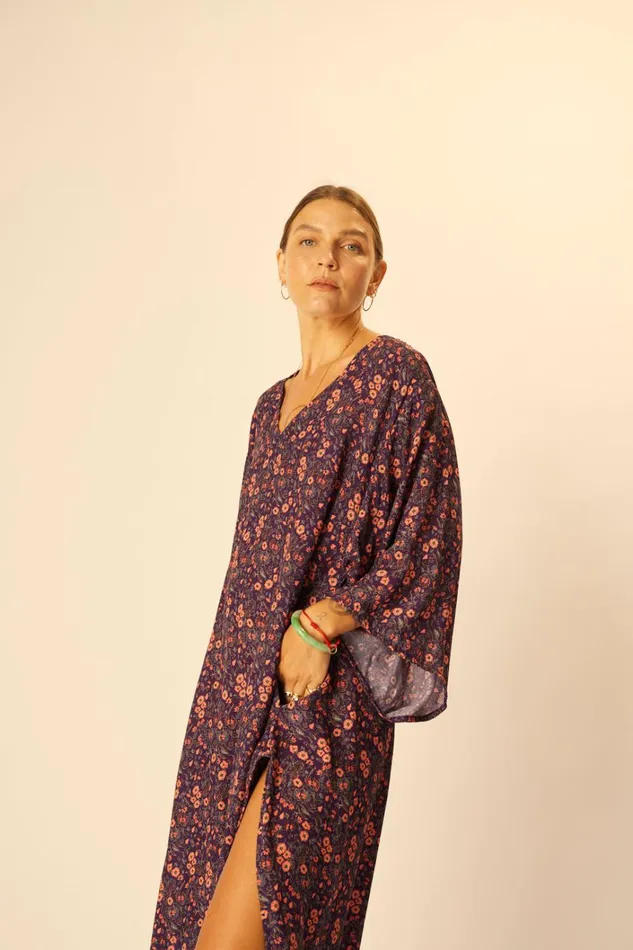 Women Natalie Martin CoverUps Marin Dress With Sash Batik Stripe Sage