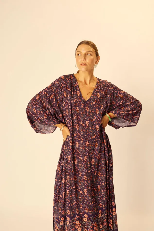 Women Natalie Martin CoverUps Marin Dress With Sash Batik Stripe Sage