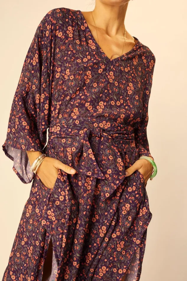 Women Natalie Martin CoverUps Marin Dress With Sash Batik Stripe Sage