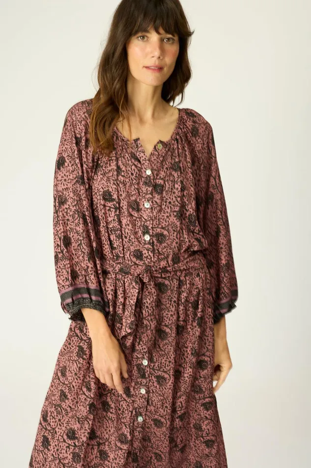 Women Natalie Martin Dresses Alex Midi With Sash Water Lily Mauve Women Natalie Martin Dresses Alex Midi With Sash Water Lily Mauve