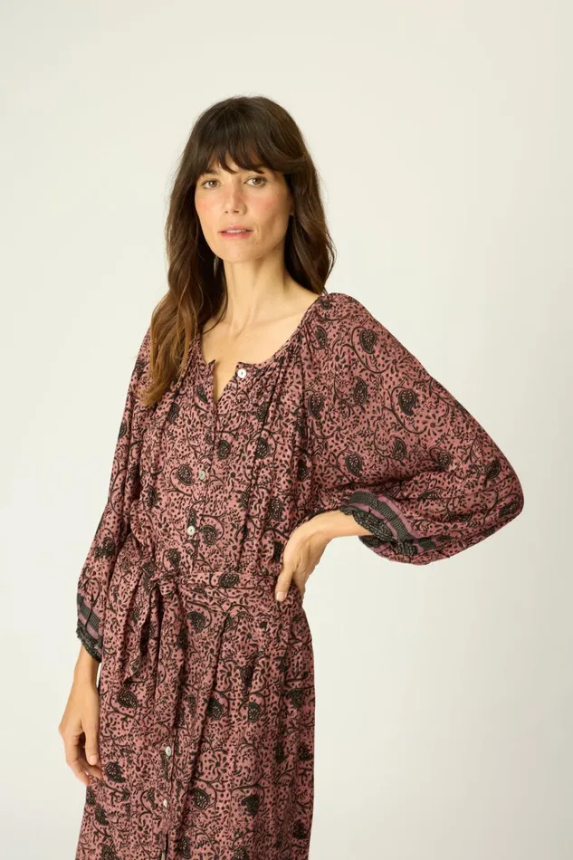 Women Natalie Martin Dresses Alex Midi With Sash Water Lily Mauve Women Natalie Martin Dresses Alex Midi With Sash Water Lily Mauve