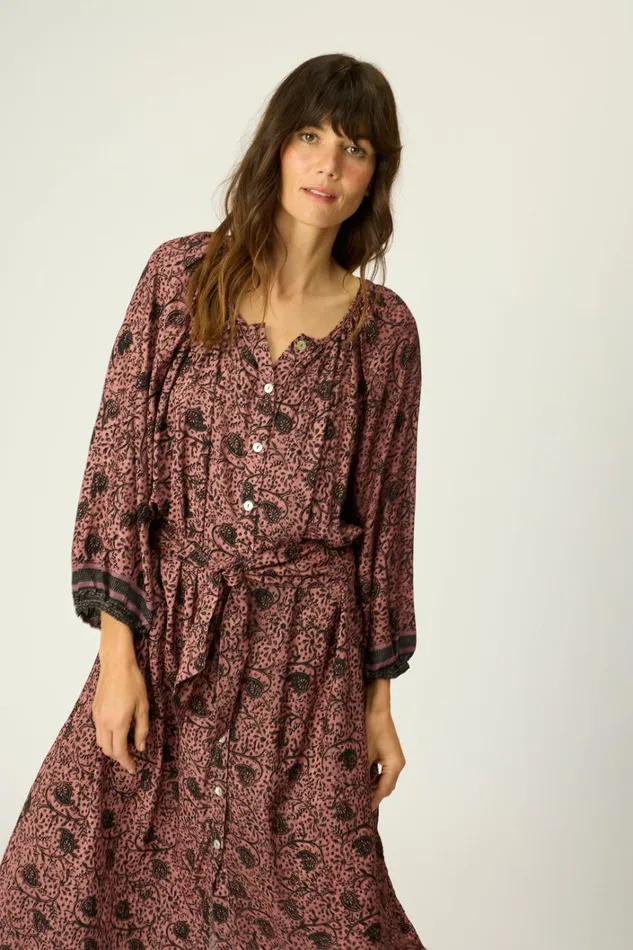 Women Natalie Martin Dresses Alex Midi With Sash Water Lily Mauve Women Natalie Martin Dresses Alex Midi With Sash Water Lily Mauve