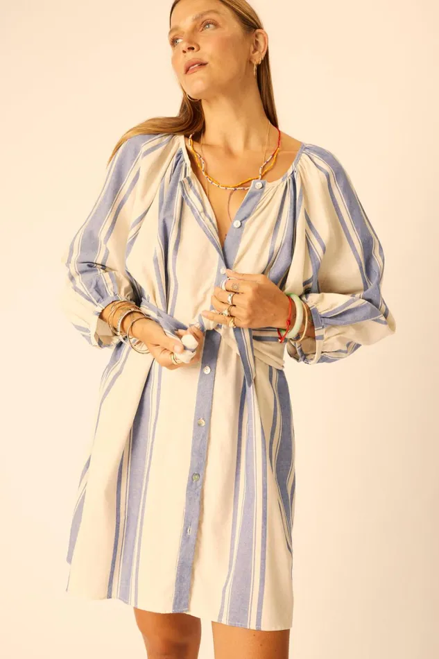 Women Natalie Martin Dresses Alex Short Dress French Stripe Blue