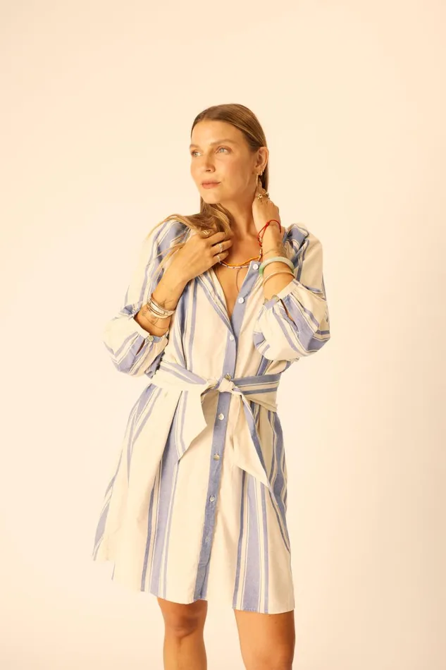Women Natalie Martin Dresses Alex Short Dress French Stripe Blue
