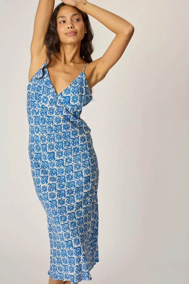 Women Natalie Martin Dresses Eve Slip Dress Fleurdelis Blue
