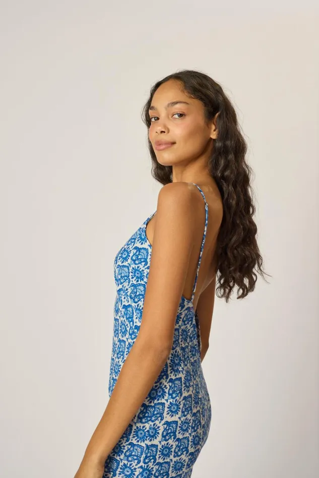 Women Natalie Martin Dresses Eve Slip Dress Fleurdelis Blue
