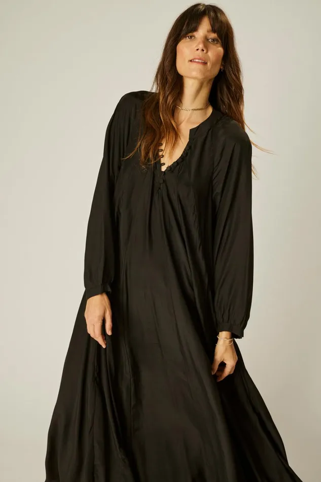 Women Natalie Martin Dresses Fiore Maxi Black Silk