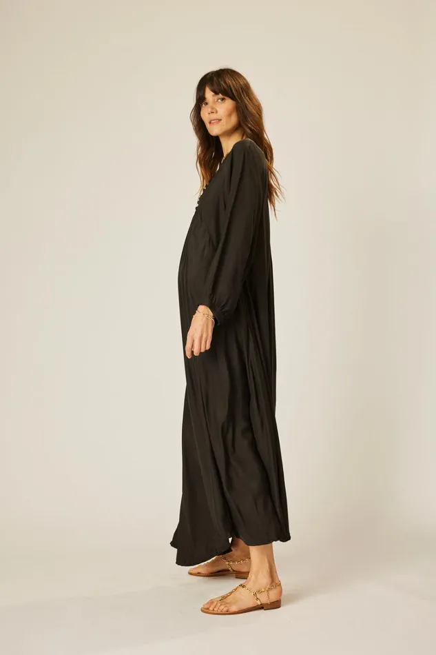 Women Natalie Martin Dresses Fiore Maxi Black Silk