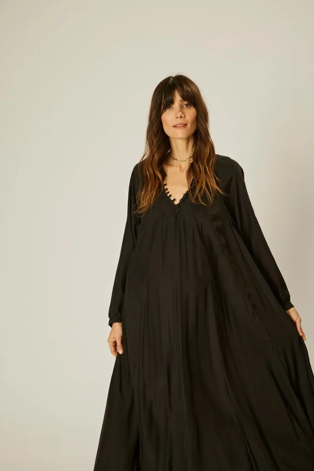 Women Natalie Martin Dresses Fiore Maxi Black Silk