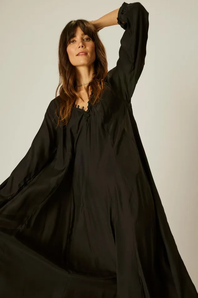 Women Natalie Martin Dresses Fiore Maxi Black Silk
