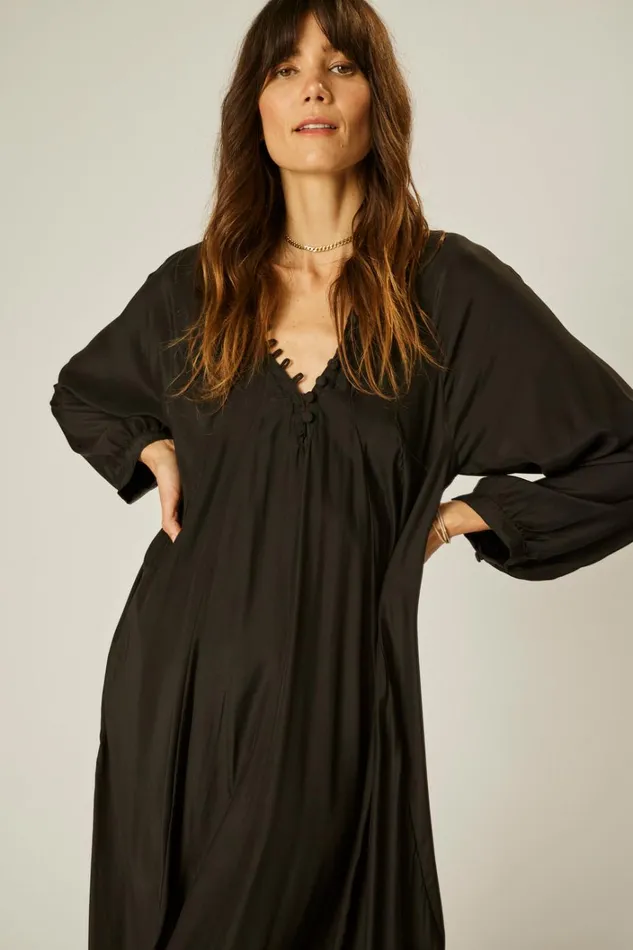 Women Natalie Martin Dresses Fiore Maxi Black Silk