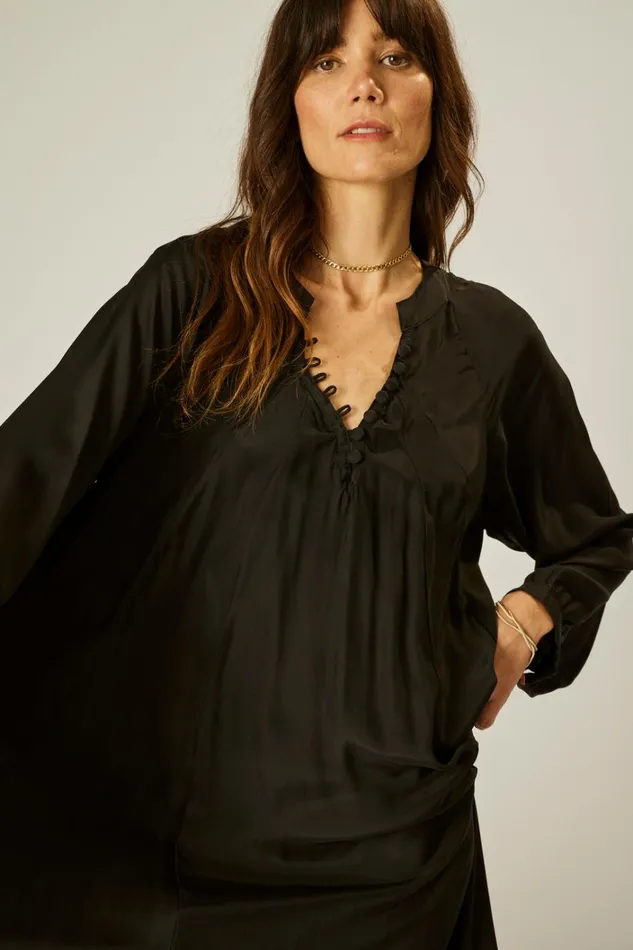 Women Natalie Martin Dresses Fiore Maxi Black Silk