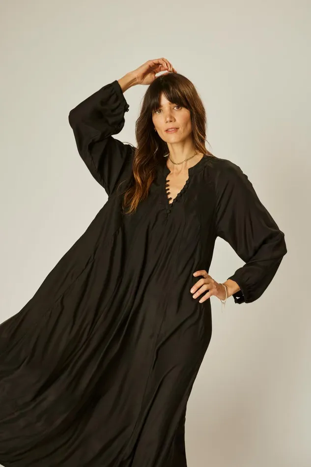 Women Natalie Martin Dresses Fiore Maxi Black Silk