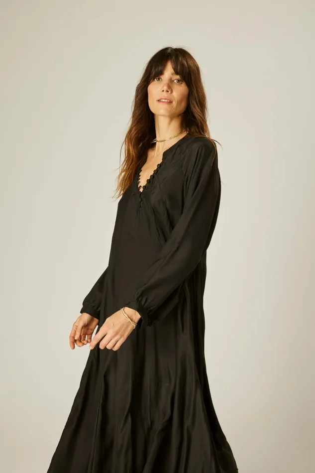 Women Natalie Martin Dresses Fiore Maxi Black Silk