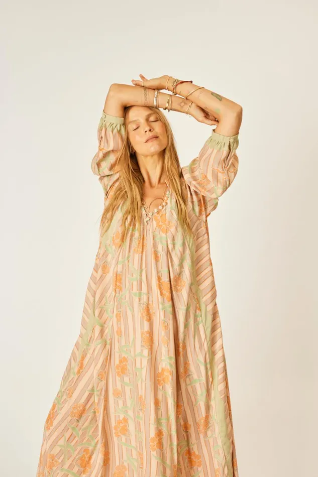 Women Natalie Martin Dresses Fiore Maxi Chamomile Apricot