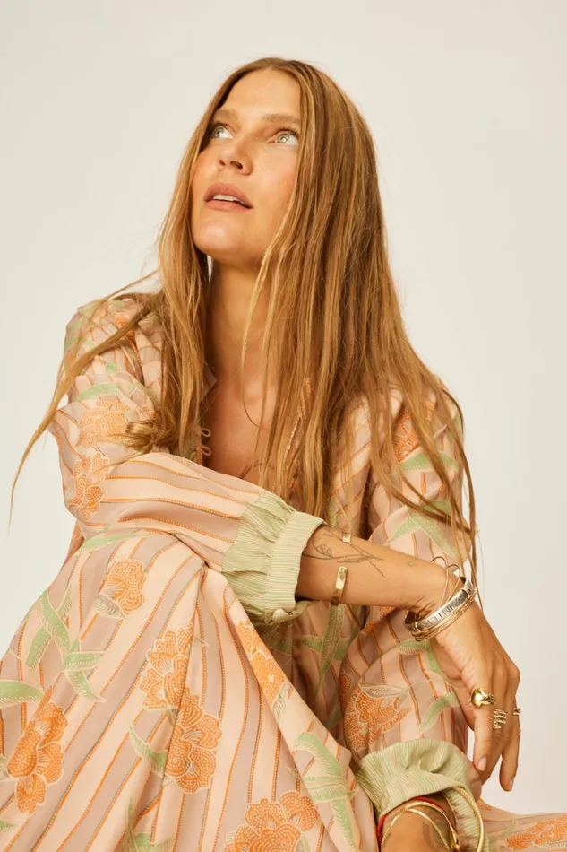 Women Natalie Martin Dresses Fiore Maxi Chamomile Apricot