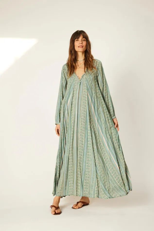 Women Natalie Martin Dresses Fiore Maxi Paisley Stripe Pool