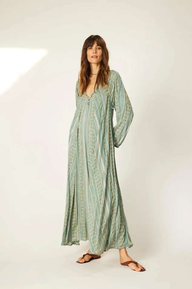 Women Natalie Martin Dresses Fiore Maxi Paisley Stripe Pool