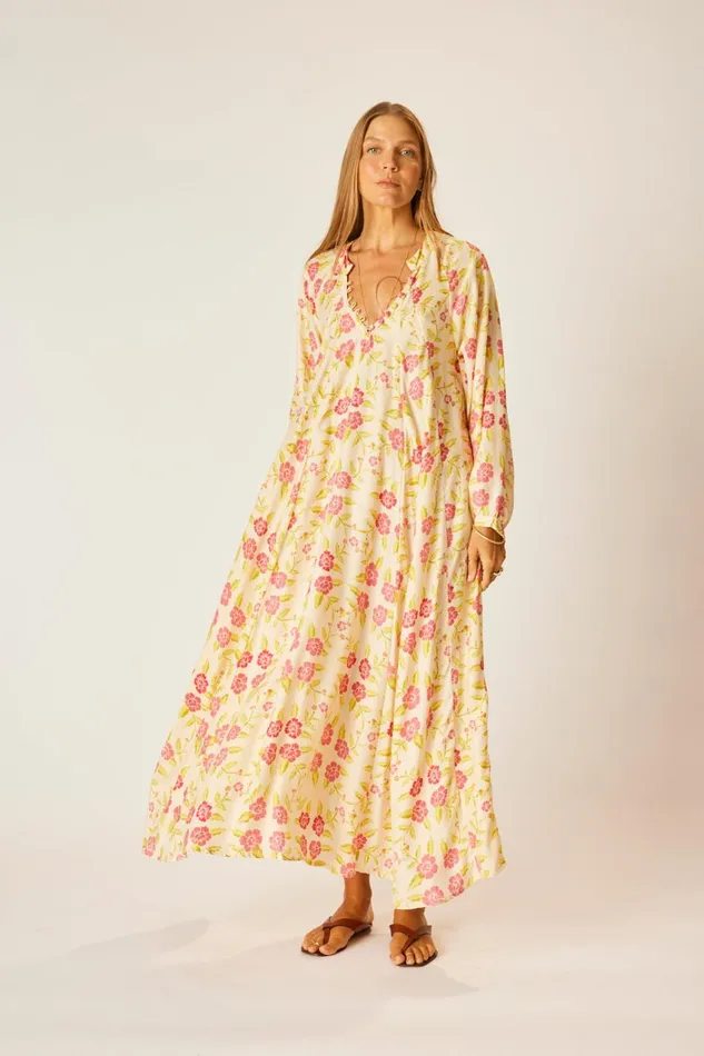 Women Natalie Martin Dresses Fiore Maxi Prairie Dusty Crimson