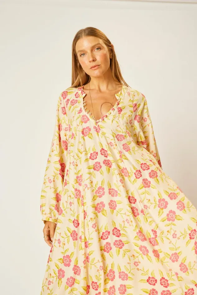 Women Natalie Martin Dresses Fiore Maxi Prairie Dusty Crimson
