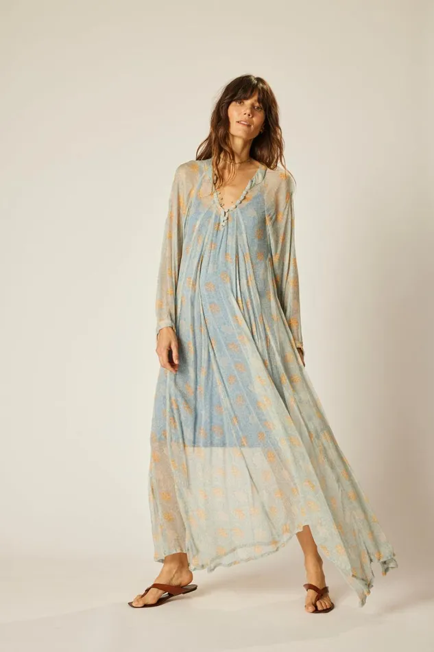 Women Natalie Martin Dresses Fiore Maxi Snowflake Tangerine