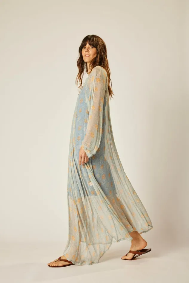 Women Natalie Martin Dresses Fiore Maxi Snowflake Tangerine