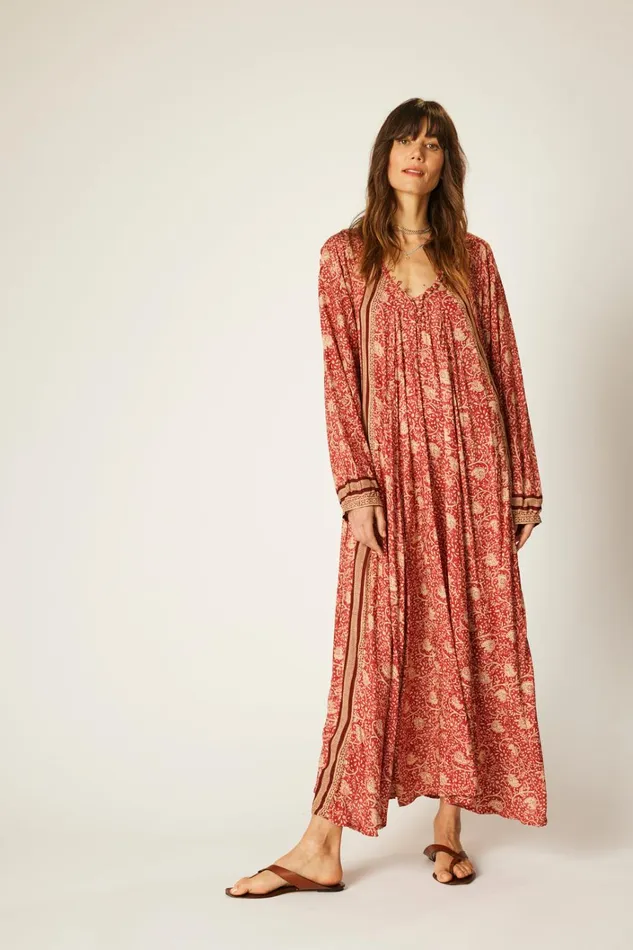 Women Natalie Martin Dresses Fiore Maxi Water Lily Terracotta