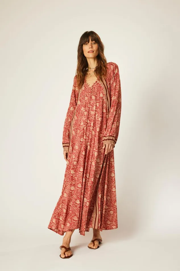 Women Natalie Martin Dresses Fiore Maxi Water Lily Terracotta