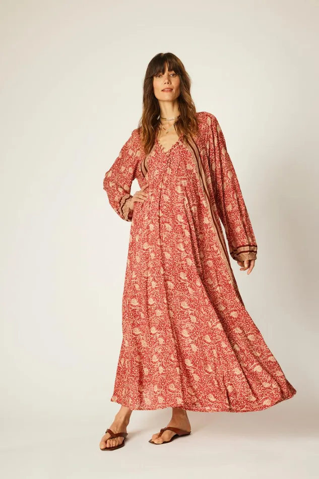 Women Natalie Martin Dresses Fiore Maxi Water Lily Terracotta