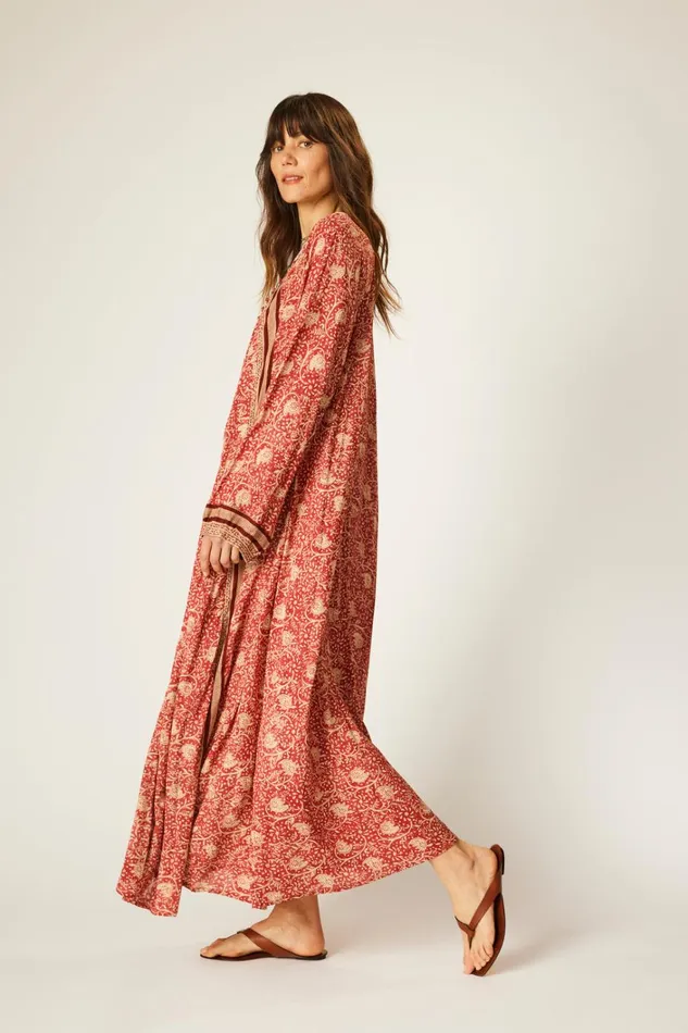 Women Natalie Martin Dresses Fiore Maxi Water Lily Terracotta