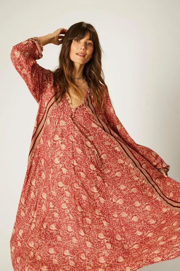 Women Natalie Martin Dresses Fiore Maxi Water Lily Terracotta