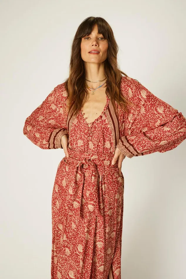 Women Natalie Martin Dresses Fiore Maxi Water Lily Terracotta