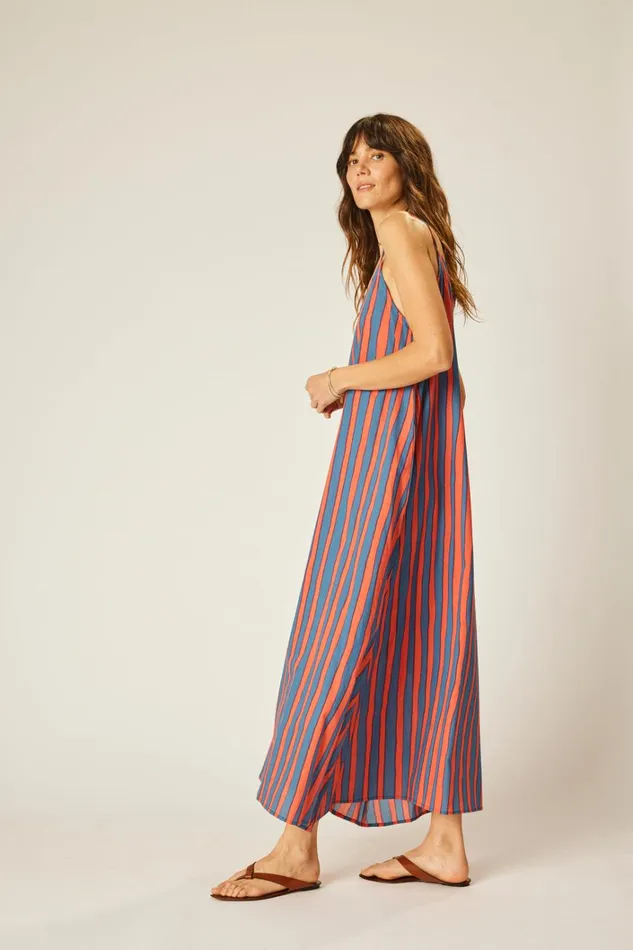 Women Natalie Martin Dresses Heather Maxi Batik Stripe Blood Orange
