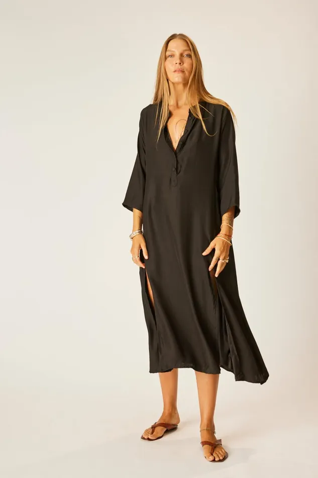 Women Natalie Martin Dresses Isobel Dress Black Silk