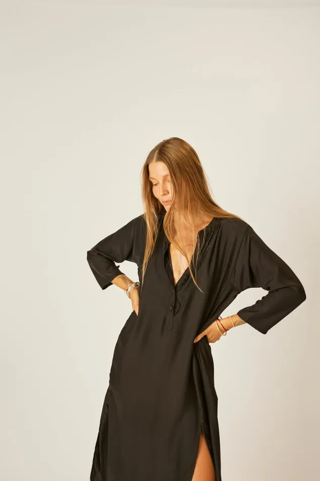 Women Natalie Martin Dresses Isobel Dress Black Silk