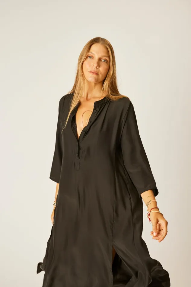 Women Natalie Martin Dresses Isobel Dress Black Silk