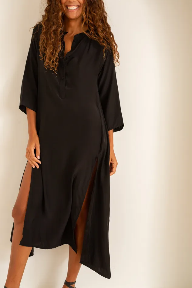 Women Natalie Martin Dresses Isobel Dress Black Silk