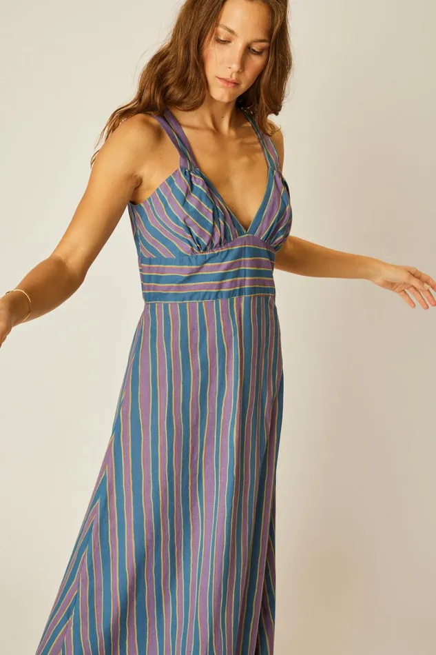 Women Natalie Martin Dresses Jackie Dress Batik Stripe Lavender Women Natalie Martin Dresses Jackie Dress Batik Stripe Lavender